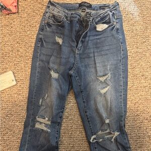 Judy Blue Distressed Blue Jeans